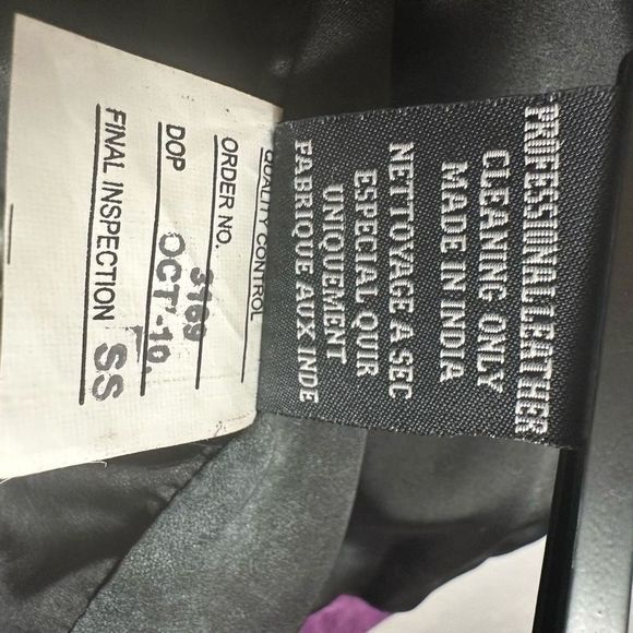 Royal Underground Leather Jacket Zip Sheer Black Ruffles Ornate Buttons Purple L - Picture 12 of 13